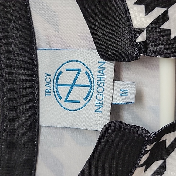 Tracy Negoshian, women's Black and White Houndstooth Brenda Dress Medium NWT - Picture 3 of 7